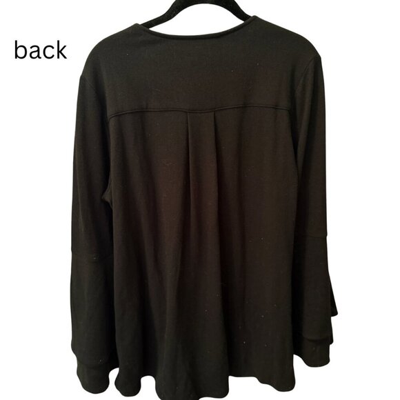 Crosby by Mollie Burch, Black, VNeck, Bell Sleeve Sweater, L - Picture 2 of 5